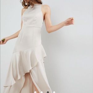 Champagne beige bridesmaid dress